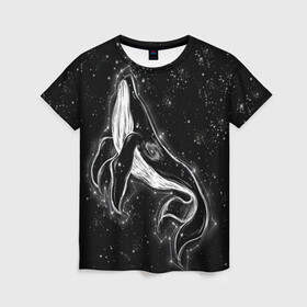 Женская футболка 3D с принтом Космический Кит , 100% полиэфир ( синтетическое хлопкоподобное полотно) | прямой крой, круглый вырез горловины, длина до линии бедер | 2020 | cosmos | nasa | stars | звезды | илон маск | кит | киты | космос | марс | наса | небо | ночная медведица | ночное | ночь | созвездие | созвездия | черная дыра | юпитер