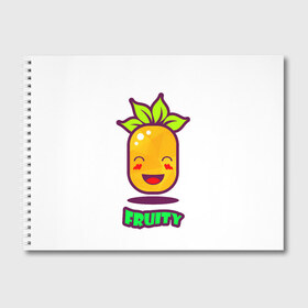 Альбом для рисования с принтом Fruity , 100% бумага
 | матовая бумага, плотность 200 мг. | Тематика изображения на принте: fruit | ананас | вкусно | сладость | фрукты