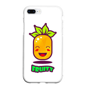 Чехол для iPhone 7Plus/8 Plus матовый с принтом Fruity , Силикон | Область печати: задняя сторона чехла, без боковых панелей | Тематика изображения на принте: fruit | ананас | вкусно | сладость | фрукты