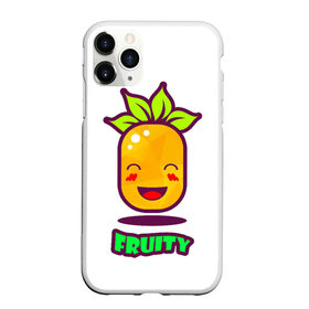 Чехол для iPhone 11 Pro Max матовый с принтом Fruity , Силикон |  | Тематика изображения на принте: fruit | ананас | вкусно | сладость | фрукты