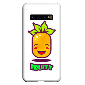 Чехол для Samsung Galaxy S10 с принтом Fruity , Силикон | Область печати: задняя сторона чехла, без боковых панелей | Тематика изображения на принте: fruit | ананас | вкусно | сладость | фрукты