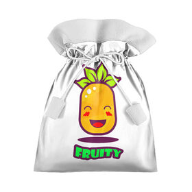 Подарочный 3D мешок с принтом Fruity , 100% полиэстер | Размер: 29*39 см | Тематика изображения на принте: fruit | ананас | вкусно | сладость | фрукты