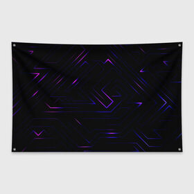 Флаг-баннер с принтом Неоновая абстракция , 100% полиэстер | размер 67 х 109 см, плотность ткани — 95 г/м2; по краям флага есть четыре люверса для крепления | линии | неон | неоновая абстракция | неоновые полосы | неоновый свет