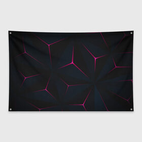Флаг-баннер с принтом Тетраэдр , 100% полиэстер | размер 67 х 109 см, плотность ткани — 95 г/м2; по краям флага есть четыре люверса для крепления | геометрическая фигура | многогранник | неоновый тетраэдр | тетраэдр | тетраэдры | треугольник | треугольники | четырехгранник
