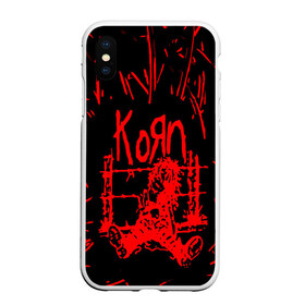 Чехол для iPhone XS Max матовый с принтом korn , Силикон | Область печати: задняя сторона чехла, без боковых панелей | acoustic | blind | coming undone | download | falling away from me | freak on a leash | korn | lyrics | music | narcissistic cannibal | official | official video | twisted transistor | vevo | word up | группа слипнот | коян | рок