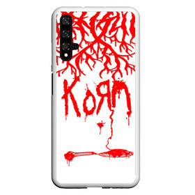 Чехол для Honor 20 с принтом korn , Силикон | Область печати: задняя сторона чехла, без боковых панелей | acoustic | blind | coming undone | download | falling away from me | freak on a leash | korn | lyrics | music | narcissistic cannibal | official | official video | twisted transistor | vevo | word up | группа слипнот | коян | рок