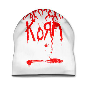 Шапка 3D с принтом korn , 100% полиэстер | универсальный размер, печать по всей поверхности изделия | Тематика изображения на принте: acoustic | blind | coming undone | download | falling away from me | freak on a leash | korn | lyrics | music | narcissistic cannibal | official | official video | twisted transistor | vevo | word up | группа слипнот | коян | рок