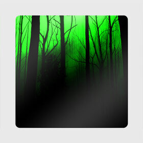 Магнит виниловый Квадрат с принтом G-loomy , полимерный материал с магнитным слоем | размер 9*9 см, закругленные углы | Тематика изображения на принте: fog | forest | gloomy | green fog | night | radiation | trees | деревья | зеленый туман | лес | мрачный | ночь | радиация | туман