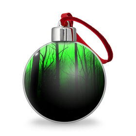 Ёлочный шар с принтом G-loomy , Пластик | Диаметр: 77 мм | fog | forest | gloomy | green fog | night | radiation | trees | деревья | зеленый туман | лес | мрачный | ночь | радиация | туман