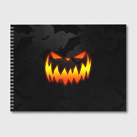 Альбом для рисования с принтом Pumpkin smile and bats , 100% бумага
 | матовая бумага, плотность 200 мг. | 2020 | bat | bats | face | halloween | mask | nightmare | pumpkin | scary | smile | smiling | летучая | лицо | маска | мыши | мышь | привидение | страшная | тыква | улыбка | хэлоуин