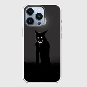 Чехол для iPhone 13 Pro с принтом ОБОРОТЕНЬ ,  |  | Тематика изображения на принте: волк | луна | необычно | оборотень | оскал | полнолуние | прикольно | страшно | хэллоуин