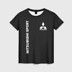 Женская футболка 3D с принтом MITSUBISHI , 100% полиэфир ( синтетическое хлопкоподобное полотно) | прямой крой, круглый вырез горловины, длина до линии бедер | mitsubishi | авто | автомобиль | лого | логотип | митсубиси | митсубиши | соты | текстура