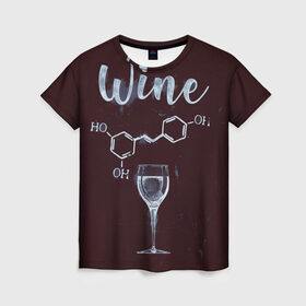 Женская футболка 3D с принтом Формула Винишка , 100% полиэфир ( синтетическое хлопкоподобное полотно) | прямой крой, круглый вырез горловины, длина до линии бедер | wine | винишко | вино | виски | девичник