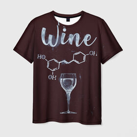 Мужская футболка 3D с принтом Формула Винишка , 100% полиэфир | прямой крой, круглый вырез горловины, длина до линии бедер | wine | винишко | вино | виски | девичник