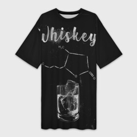 Платье-футболка 3D с принтом Формула Виски ,  |  | Тематика изображения на принте: 2020 | alcohol | whiskey | вискарь | виски | кола | лед | спирт | стакан | формула | химия