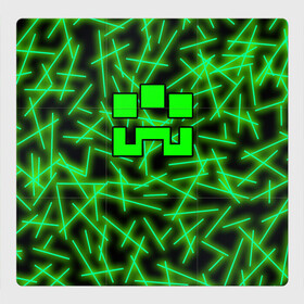 Магнитный плакат 3Х3 с принтом Minecraft creeper , Полимерный материал с магнитным слоем | 9 деталей размером 9*9 см | alex | blox | creeper | dungeons | logo game | pixel | steve | алекс | герои | голем | детям | зомби | квадраты | кислотный | крипер | куб | логотипы игр | майнкрафт | мальчикам | мобы | неоновый | персонажи | пиксель