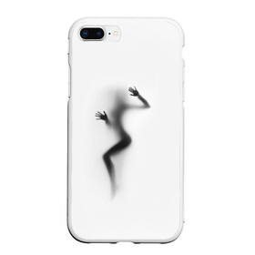 Чехол для iPhone 7Plus/8 Plus матовый с принтом ДЕВУШКА ЗА СТЕКЛОМ , Силикон | Область печати: задняя сторона чехла, без боковых панелей | девушка за стеклом | необычное | прикольное