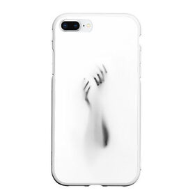 Чехол для iPhone 7Plus/8 Plus матовый с принтом Руки за стеклом , Силикон | Область печати: задняя сторона чехла, без боковых панелей | необычное | прикольное | руки | стекло | тренд