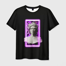 Мужская футболка 3D с принтом Медуза Гаргона , 100% полиэфир | прямой крой, круглый вырез горловины, длина до линии бедер | Тематика изображения на принте: 