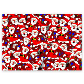 Поздравительная открытка с принтом Русский Санта Клаус , 100% бумага | плотность бумаги 280 г/м2, матовая, на обратной стороне линовка и место для марки
 | арт | герой ссср | дед мороз | мультфильм ссср | мультфильмы ссср | новый год | рисунок | рождество | санта клаус
