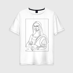 Женская футболка хлопок Oversize с принтом Мона Лиза Силуэт , 100% хлопок | свободный крой, круглый ворот, спущенный рукав, длина до линии бедер
 | возрождение | джоконда | ласика | леонардо да винчи | мона лиза | портрет | ренессанс | художник