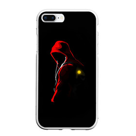 Чехол для iPhone 7Plus/8 Plus матовый с принтом RED MAN , Силикон | Область печати: задняя сторона чехла, без боковых панелей | контраст | наушники | необычное | неон | прикольное | смайл