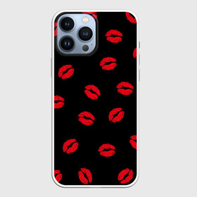 Чехол для iPhone 13 Pro Max с принтом Поцелуи ,  |  | 8 марта | kis | kiss | love | горячий парень | губы | жаркие поцелуи | красные губы | любовь | мачо | подарок парню | помада | поцелуи | поцелуй