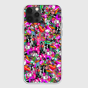 Чехол для iPhone 12 Pro Max с принтом S-tickers , Силикон |  | abstraction | background | colorful | jdm | sticker | stickers | style | texture | абстракция | наклейки | разноцветный | стикер | стиль | текстура | фон