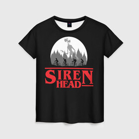 Женская футболка 3D с принтом Siren Head , 100% полиэфир ( синтетическое хлопкоподобное полотно) | прямой крой, круглый вырез горловины, длина до линии бедер | 6789 | foundation | head | scp | siren | sirenhead | stranger | things | голова | дела | объект | объекты | очень | сирена | сиреноголовый | странные | фонд