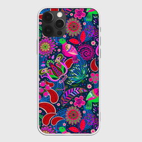 Чехол для iPhone 12 Pro Max с принтом PreSt , Силикон |  | birds | branches | bright | colorful | flowers | folklore | leaves | motley | ornament | pattern | tangled | ветки | запутанный | листья | орнамент | пестрый | птицы | разноцветный | узор | фольклор | цветы | яркий