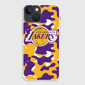 Чехол для iPhone 13 mini с принтом LA LAKERS | ЛЕЙКЕРС ,  |  | bryant | james | jordan | kobe | la lakers | lakers | lebron | nba | брайант | брайнт | джеймс | джордан | коби | леброн | лейкерс | лэйкерс | мамба | нба | черная