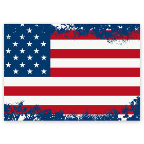Поздравительная открытка с принтом Америка , 100% бумага | плотность бумаги 280 г/м2, матовая, на обратной стороне линовка и место для марки
 | Тематика изображения на принте: america | америка | звезды | полосы | символы | сша | флаг