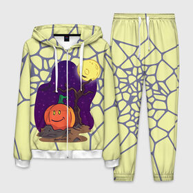 Мужской костюм 3D с принтом Halloween | Мозайка , 100% полиэстер | Манжеты и пояс оформлены тканевой резинкой, двухслойный капюшон со шнурком для регулировки, карманы спереди | 