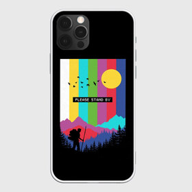 Чехол для iPhone 12 Pro Max с принтом ПОЖАЛУЙСТА ПОДОЖДИТЕ , Силикон |  | Тематика изображения на принте: горы | прикольная надпись | путешествие | солнце