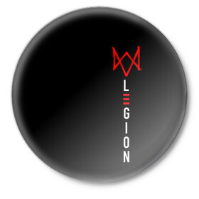 Значок с принтом Watch Dogs: Legion ,  металл | круглая форма, металлическая застежка в виде булавки | dedsec | dogs | game | legion | ubisoft | watch | хакер | хакеры