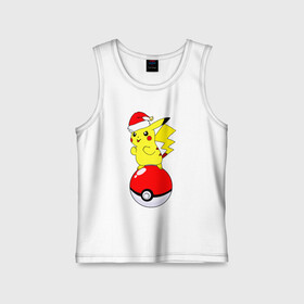 Детская майка хлопок с принтом Новогодний Пикачу ,  |  | baby | kawaii | new year | pika pika | pikachu | pokeball | pokemon | pokemon go | team | детям | зверек | зима | зимний | иви | кавайный | колпак | кот | малыш | мордочка | новогодний | новый год | пика пика | пикачу | покеболл | покемон го