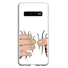 Чехол для Samsung Galaxy S10 с принтом Hand , Силикон | Область печати: задняя сторона чехла, без боковых панелей | hand | иллюстрация | обхват | прикол | руки | сжал | сжатие | юмор