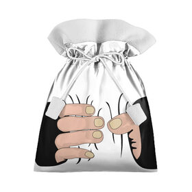 Подарочный 3D мешок с принтом Hand , 100% полиэстер | Размер: 29*39 см | hand | иллюстрация | обхват | прикол | руки | сжал | сжатие | юмор