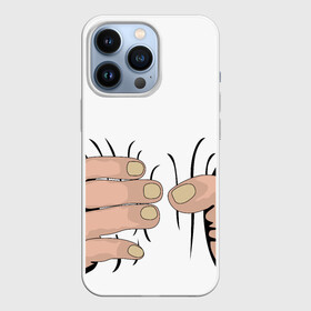 Чехол для iPhone 13 Pro с принтом Hand ,  |  | Тематика изображения на принте: hand | иллюстрация | обхват | прикол | руки | сжал | сжатие | юмор