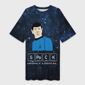 Платье-футболка 3D с принтом SPOCK (Z) ,  |  | spock | spok | star trek | startrek | вулканец | звездный путь | звездный флот | логика | спок | телесериал | энтерпрайз