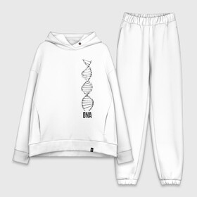 Женский костюм хлопок Oversize с принтом My DNA | Deoxyribonucleic acid (Z) ,  |  | bicycle | bicyclist | bike | biker | bmx | cycle | dna | rider | байкер | биология | бмх | велик | вело | велогонщик | велолюбовь | велосепедист | велосипед | велоспорт | велоцепь | гонщик | дезоксирибонуклеиновая кислота