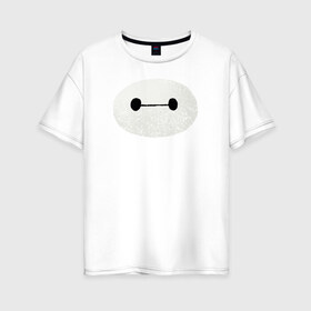 Женская футболка хлопок Oversize с принтом Baymax , 100% хлопок | свободный крой, круглый ворот, спущенный рукав, длина до линии бедер
 | Тематика изображения на принте: baymax | big hero 6 | disney | vdkimel | бэймакс | город героев 6 | дисней