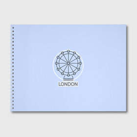 Альбом для рисования с принтом Лондон London Eye , 100% бумага
 | матовая бумага, плотность 200 мг. | Тематика изображения на принте: blue circle | england | english | europe | eye | gb | icon | london | travel | uk | vacation | англия | аттракцион | великобритания | европа | иконка | колесо обозрения | лондон | лондонский глаз | надпись | отпуск | поездка | путешествие |