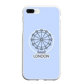 Чехол для iPhone 7Plus/8 Plus матовый с принтом Лондон London Eye , Силикон | Область печати: задняя сторона чехла, без боковых панелей | Тематика изображения на принте: blue circle | england | english | europe | eye | gb | icon | london | travel | uk | vacation | англия | аттракцион | великобритания | европа | иконка | колесо обозрения | лондон | лондонский глаз | надпись | отпуск | поездка | путешествие |