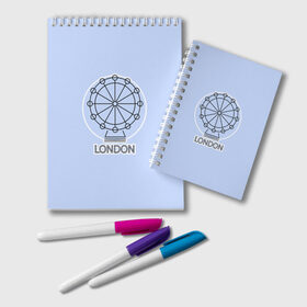 Блокнот с принтом Лондон London Eye , 100% бумага | 48 листов, плотность листов — 60 г/м2, плотность картонной обложки — 250 г/м2. Листы скреплены удобной пружинной спиралью. Цвет линий — светло-серый
 | blue circle | england | english | europe | eye | gb | icon | london | travel | uk | vacation | англия | аттракцион | великобритания | европа | иконка | колесо обозрения | лондон | лондонский глаз | надпись | отпуск | поездка | путешествие |