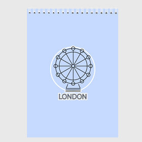 Скетчбук с принтом Лондон London Eye , 100% бумага
 | 48 листов, плотность листов — 100 г/м2, плотность картонной обложки — 250 г/м2. Листы скреплены сверху удобной пружинной спиралью | blue circle | england | english | europe | eye | gb | icon | london | travel | uk | vacation | англия | аттракцион | великобритания | европа | иконка | колесо обозрения | лондон | лондонский глаз | надпись | отпуск | поездка | путешествие |