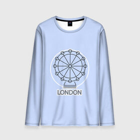 Мужской лонгслив 3D с принтом Лондон London Eye , 100% полиэстер | длинные рукава, круглый вырез горловины, полуприлегающий силуэт | blue circle | england | english | europe | eye | gb | icon | london | travel | uk | vacation | англия | аттракцион | великобритания | европа | иконка | колесо обозрения | лондон | лондонский глаз | надпись | отпуск | поездка | путешествие |