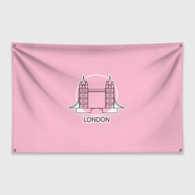 Флаг-баннер с принтом Лондон London Tower bridge , 100% полиэстер | размер 67 х 109 см, плотность ткани — 95 г/м2; по краям флага есть четыре люверса для крепления | bridge | england | english | gb | london | tower | uk | английский | англия | башни | великобритания | закат | иконка | лайнарт | лондон | мост | надпись | розовый круг | слово | тауэрский | юк