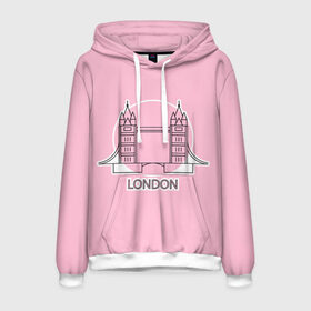 Мужская толстовка 3D с принтом Лондон London Tower bridge , 100% полиэстер | двухслойный капюшон со шнурком для регулировки, мягкие манжеты на рукавах и по низу толстовки, спереди карман-кенгуру с мягким внутренним слоем. | bridge | england | english | gb | london | tower | uk | английский | англия | башни | великобритания | закат | иконка | лайнарт | лондон | мост | надпись | розовый круг | слово | тауэрский | юк