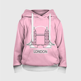 Детская толстовка 3D с принтом Лондон London Tower bridge , 100% полиэстер | двухслойный капюшон со шнурком для регулировки, мягкие манжеты на рукавах и по низу толстовки, спереди карман-кенгуру с мягким внутренним слоем | bridge | england | english | gb | london | tower | uk | английский | англия | башни | великобритания | закат | иконка | лайнарт | лондон | мост | надпись | розовый круг | слово | тауэрский | юк